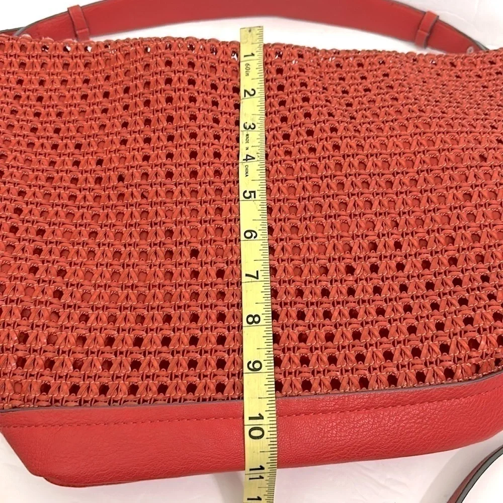 PARFOIS Basket weave HOBO/SHOULDER BAG in an orangish red color NWOT